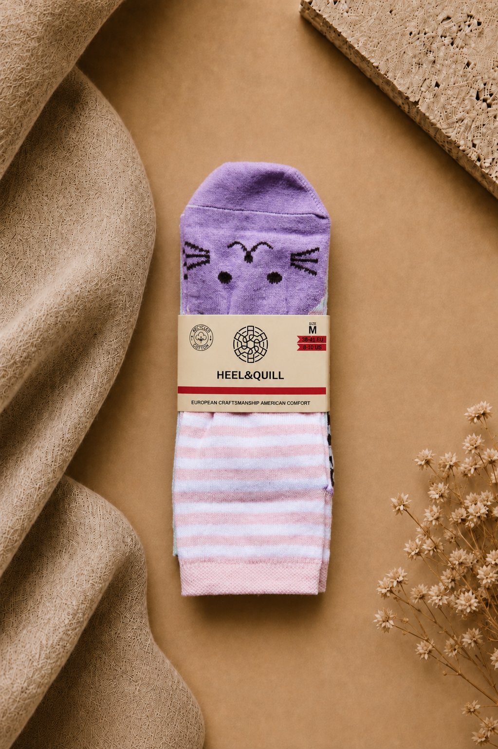 Women's Recycled Cotton Ankle with Cat — 5 Pack